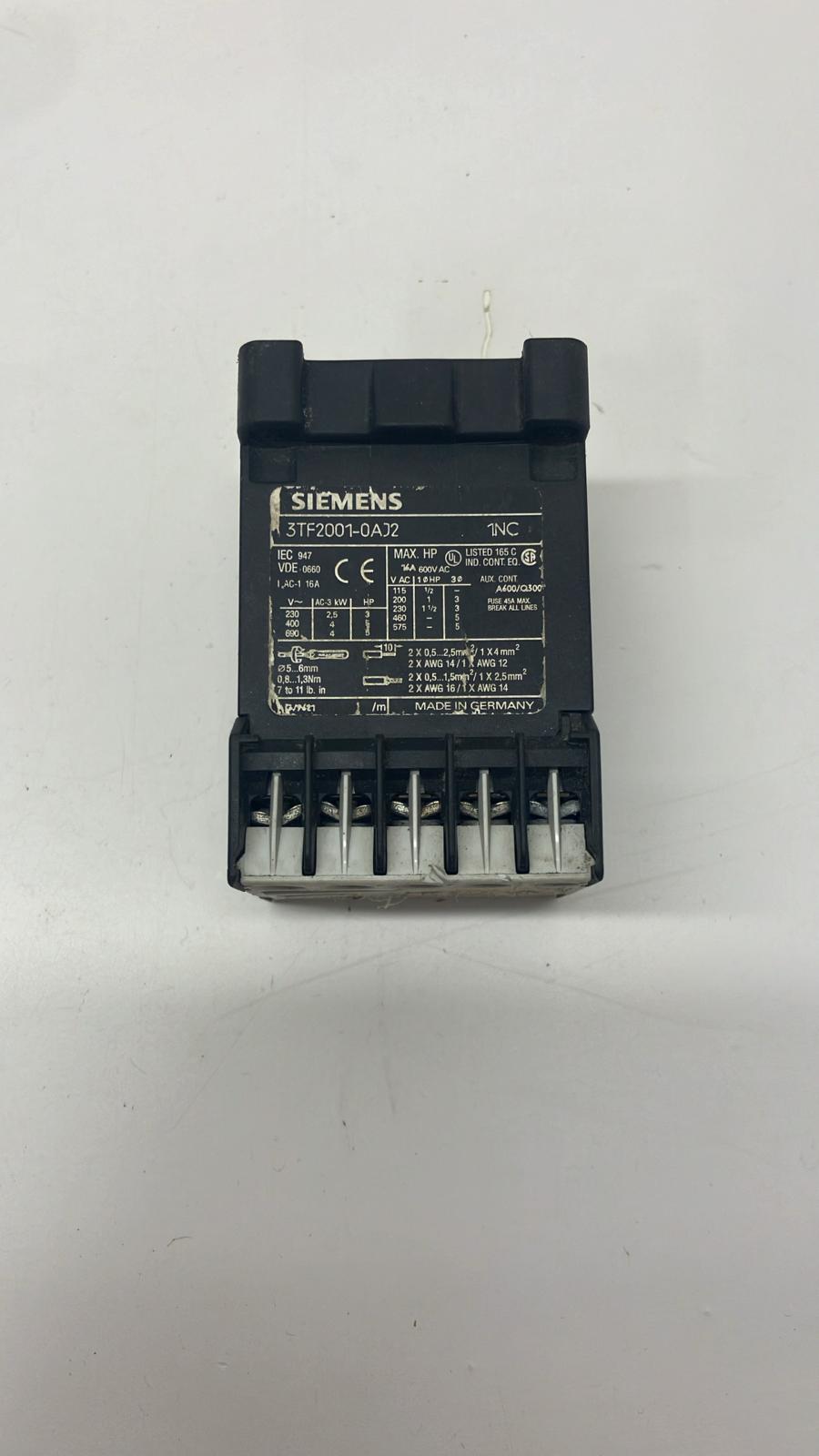 SIEMENS 3TF2001-0AJ2 Kontaktör