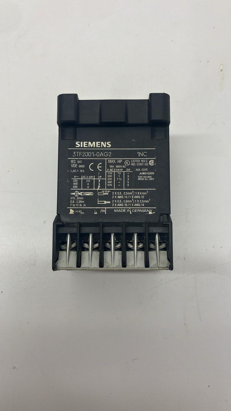 SIEMENS 3TF2001-0AG2 Kontaktör