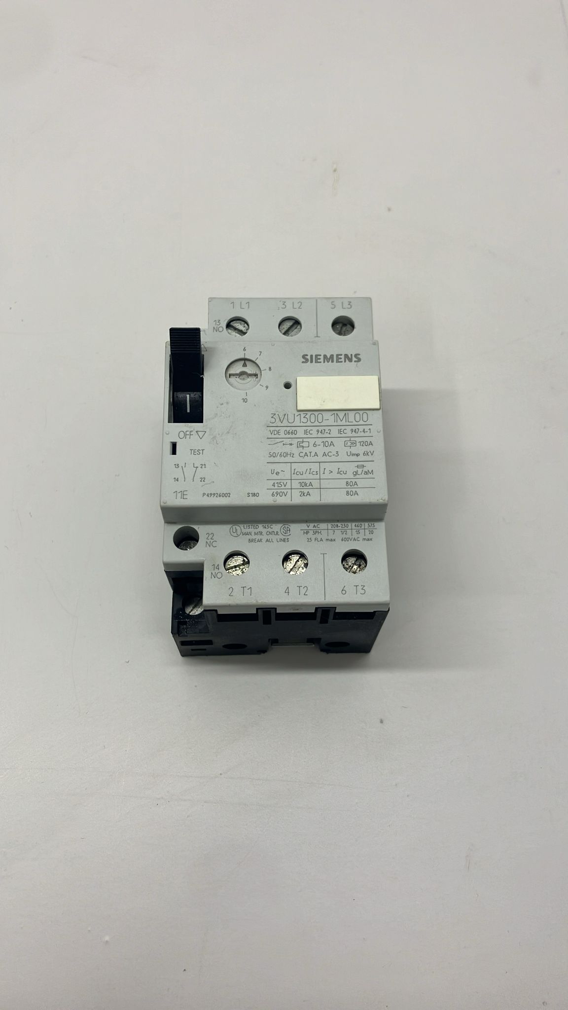 SİEMENS 3VU1300-1ML00 6-10 - 3VU1300-1MK00 4-6 motor koruma şalteri