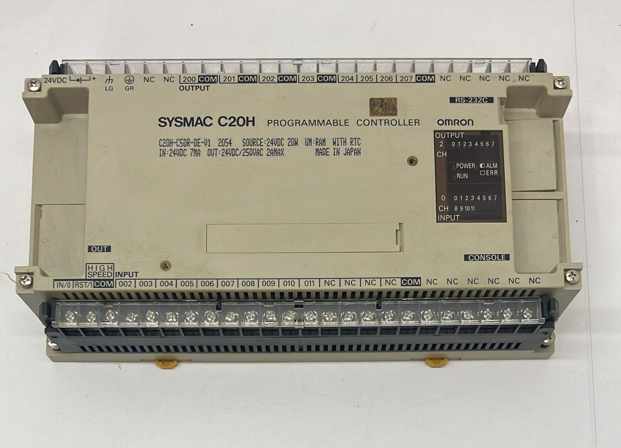 OMRON SYSMAC C20H RS-232C C20H-C5DR-DE-V1 2054