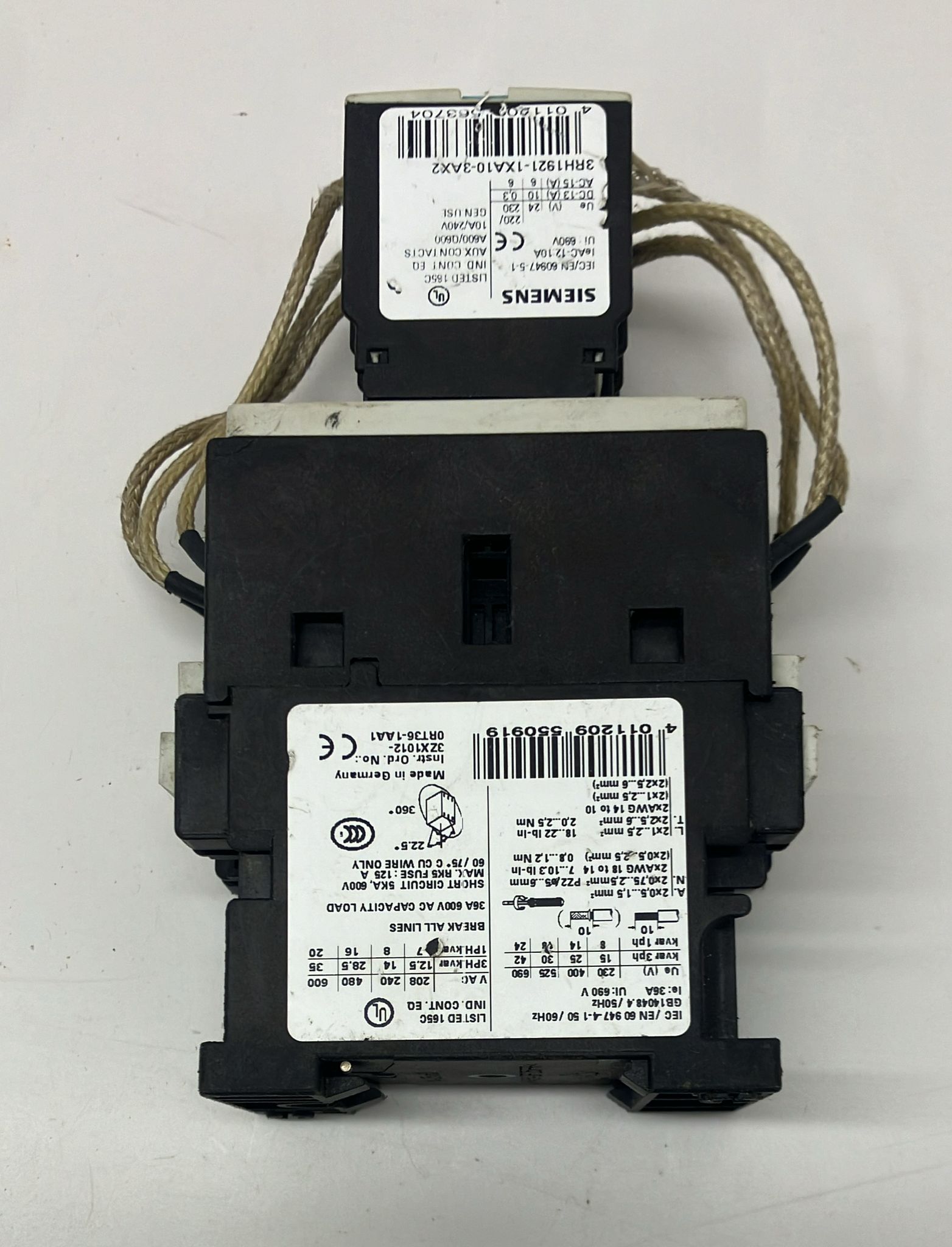 SIEMENS 3RT1627-1A Kontaktör