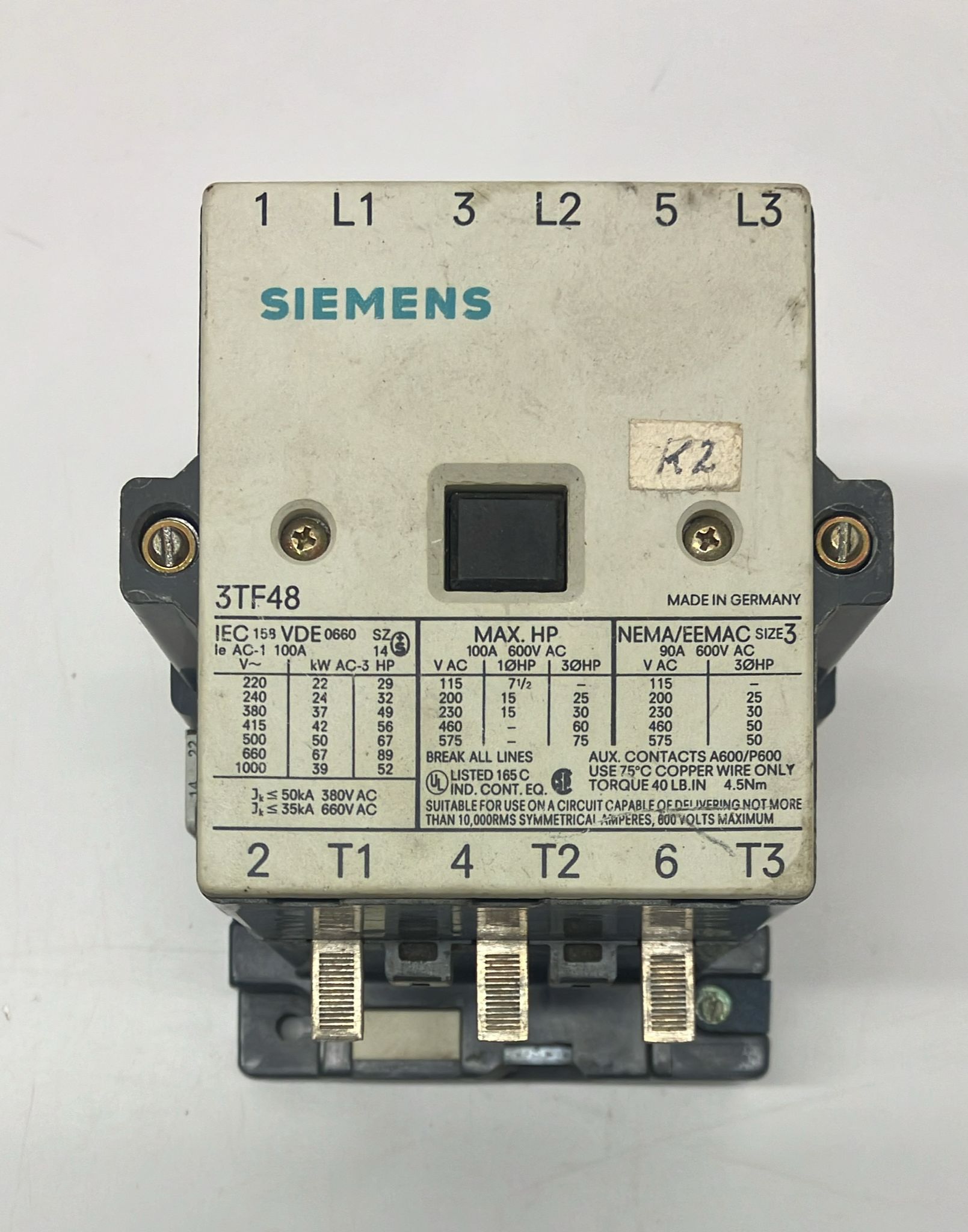 SIEMENS 3TF48 Kontaktör