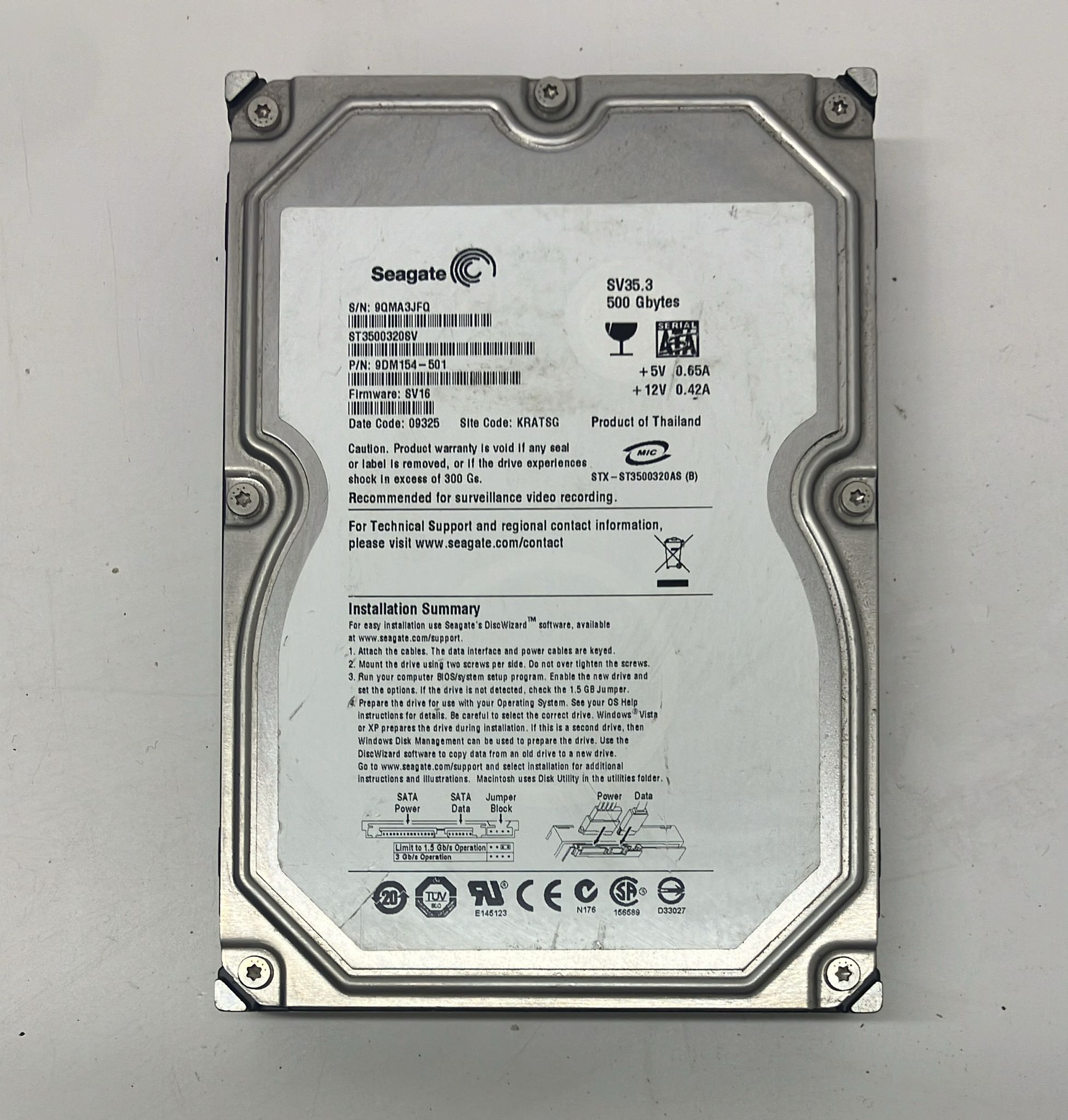 Seagate SV35.3 500GB Disk