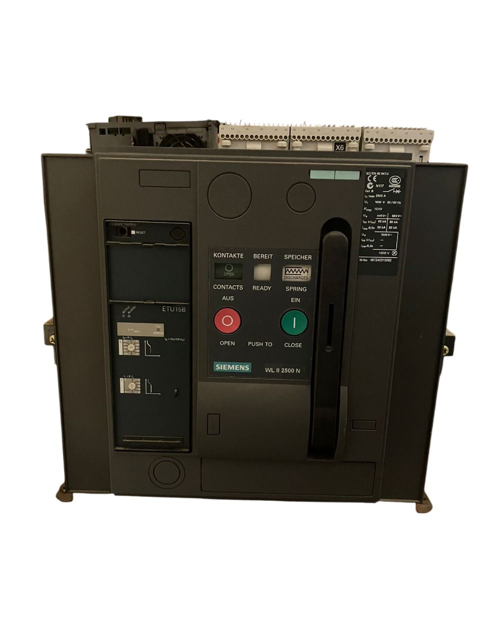 SIEMENS WL LL2500N Mastarpack şalter 2500A şalter